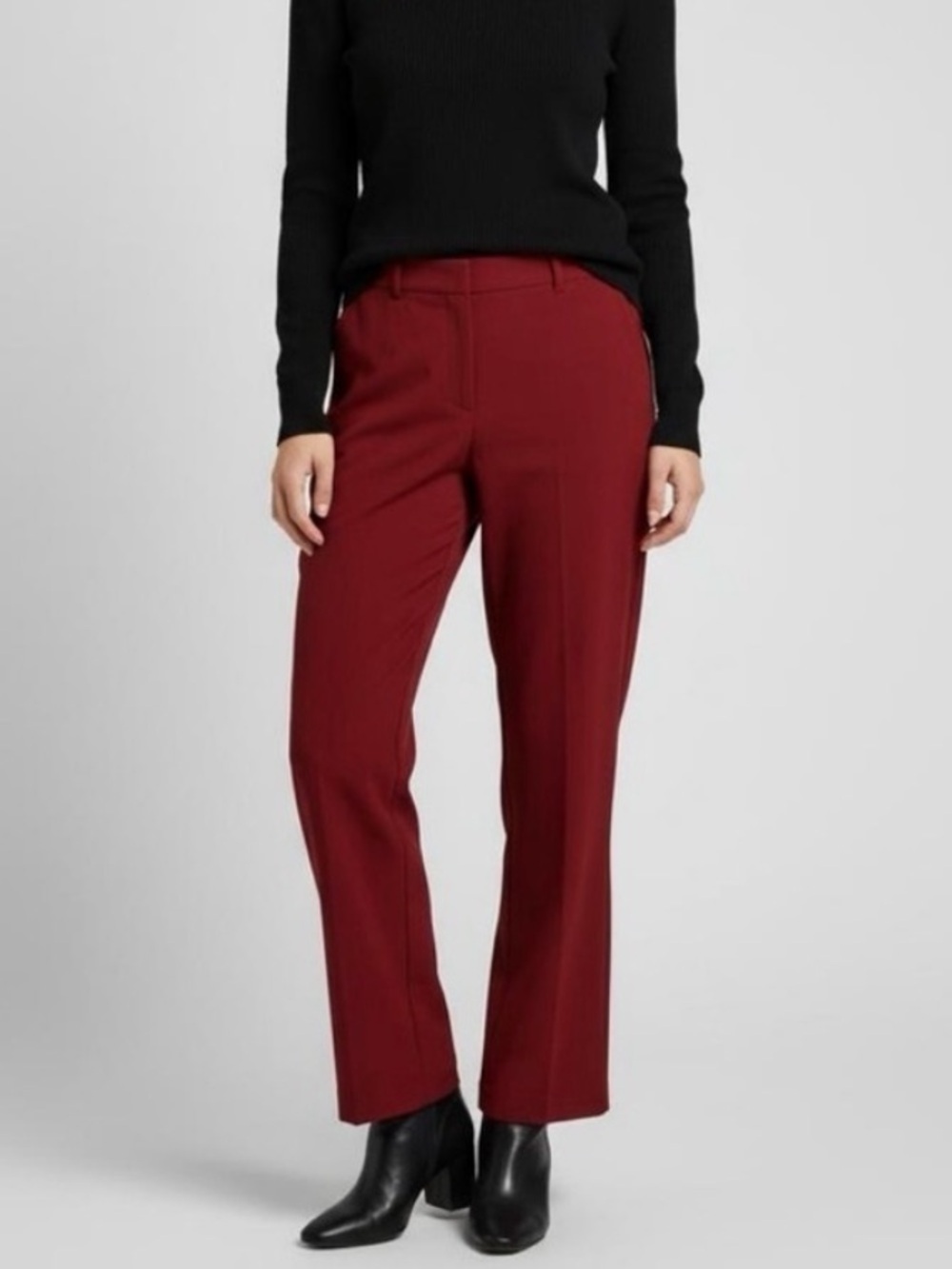 C by One Brick Red Pull On Stretch Dress BootCut Trouser Pant Women’s Size Large